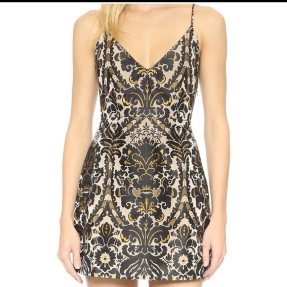 Free People Black and Cream Mini Dress - Picture 3 of 12